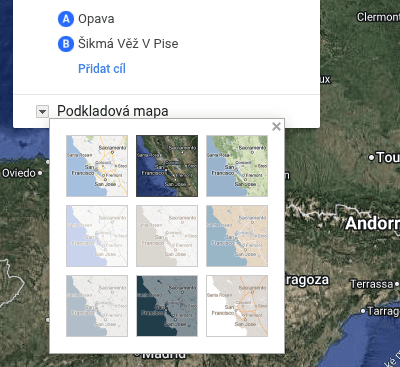 Obrázek Jak si vytvořit vlastní Google mapu a vložit ji na stránky typ mapového podkladu